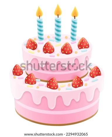birthday cake cartoon style sign illustration