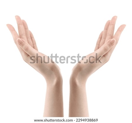 helping Gesture without focus isolated on white background with clipping path, Helping hand outstretched for salvation. Royalty-Free Stock Photo #2294938869