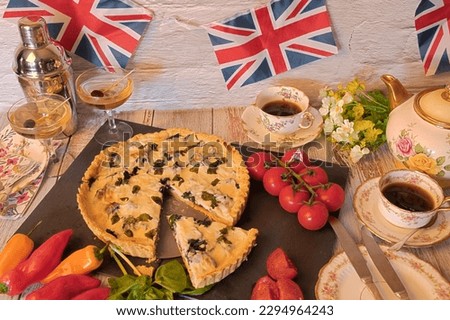 Coronation quiche  offish  dish  for  king  charles  coronation Royalty-Free Stock Photo #2294964243