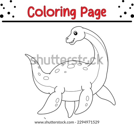  Dinosaur Coloring Page For Kids.  vector drawing of cartoon dinosaur, for coloring book.