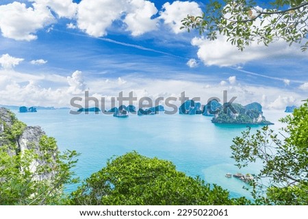 Koh Hong island view point to Beautiful scenery view 360 degree at Krabi province, Thailand.