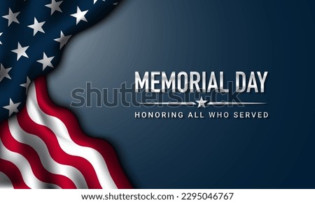 Memorial Day Background Design. Banner, Poster, Greeting Card. Vector Illustration.