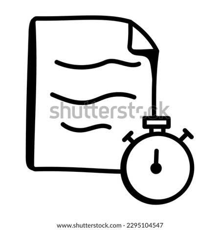 A medical report icon in doodle design 