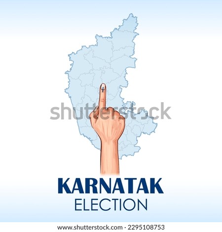 illustration of different people showing voting finger for Karnataka Legislative Assembly election Royalty-Free Stock Photo #2295108753