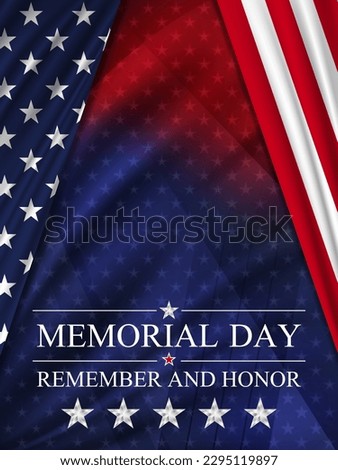 Memorial day background. National holiday of the USA. United states flag vertical poster. Vector illustration. Royalty-Free Stock Photo #2295119897