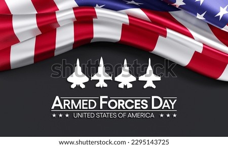 Armed forces day is observed in United States of America during May, it is a chance to show your support for the men and women who make up the Armed Forces community. 3D Rendering