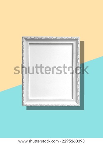 White frame on a colorful background 