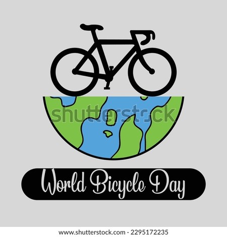 world bicycle day vector background. Bike silhouette isolated Bicycle Day June 3 Poster design