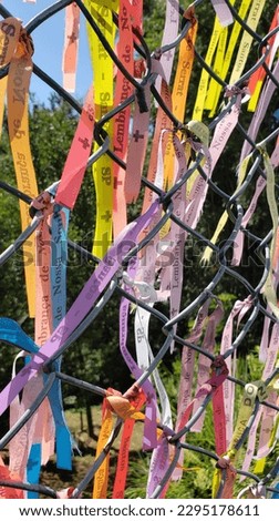 Colorful ribbons of Monte Serrat in Santos, Sao Paulo