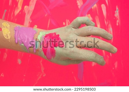 colorful hand paint art person body creativity