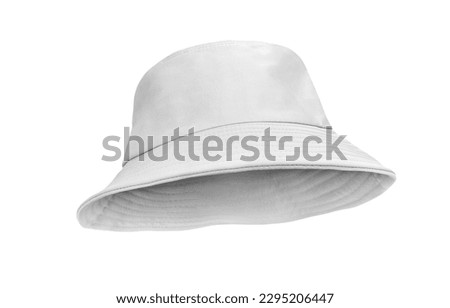 White bucket hat isolated on white background Royalty-Free Stock Photo #2295206447