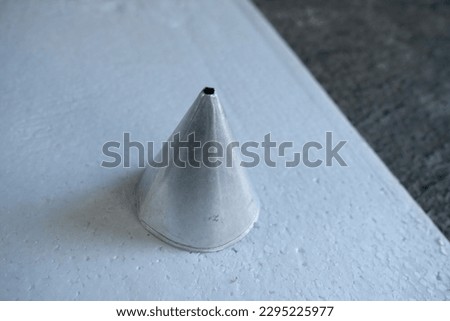photo of funnel white stainless isolated background