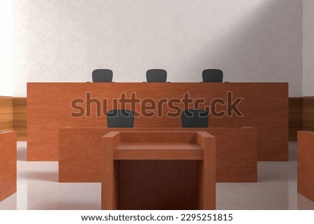 A CG image of the courtroom. Royalty-Free Stock Photo #2295251815