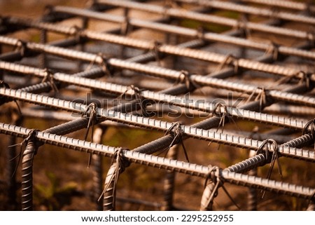 Rebar texture,reinforce iron cage ,Close up view of reinforcement of concrete Construction