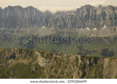 aerial view of two swiss mountain ranges next to each other