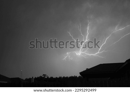 This is a landscape picture of lightning during a thunderstorm.