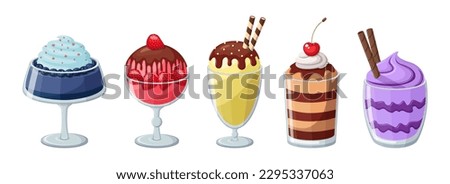 Set of vector ice cream isolated on white background