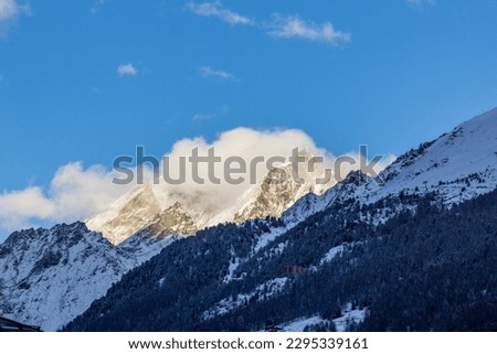 snow cover on mountain in winter