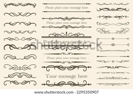 Vintage set of text delimiters for your projects. Vector border. Royalty-Free Stock Photo #2295350907