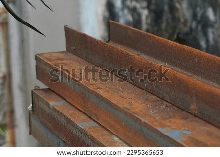 stack of rust steel plank