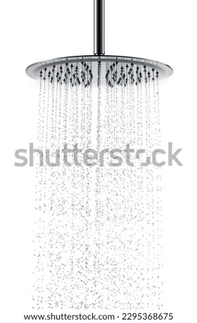 luxury bathroom faucet falling water object Royalty-Free Stock Photo #2295368675