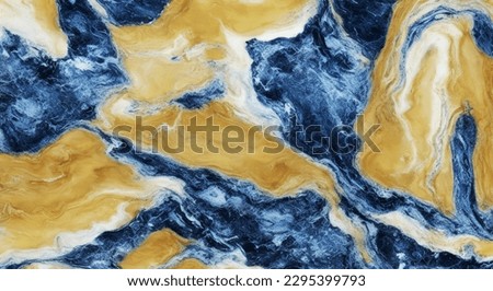 Blue golden marble stone texture background photo.
