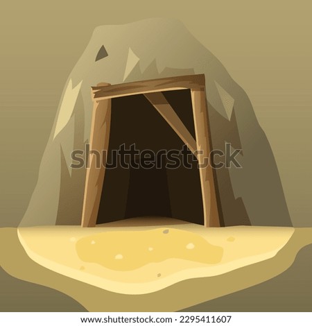 Mine vector illustration. Design of an underground mine
