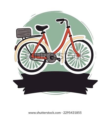 Bicycle sales and service. Bicycle rental. Bicycle parking zone. cartoon vector illustration. label, sticker, t-shirt printing