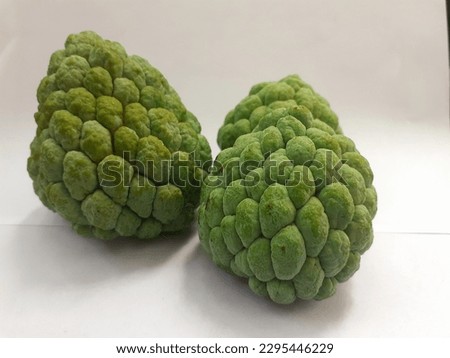 Close up picture of Sugar apple ( Annona squamosa ) Isolated on white background.