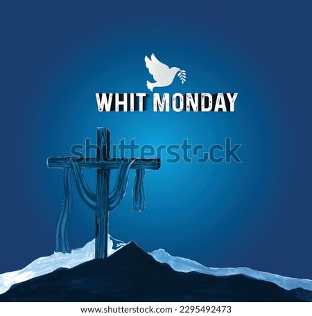 Vector illustration of Whit Monday background. Whit Monday or Pentecost Monday also known as Monday of the Holy Spirit. Christian peace vector Royalty-Free Stock Photo #2295492473
