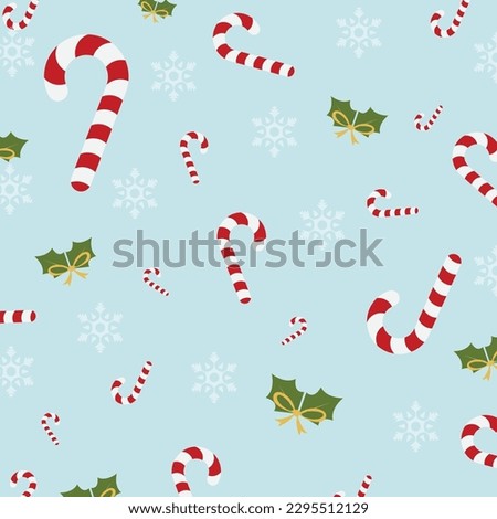 Seamless Candy Cane Textured Background Vector Design.