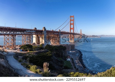 A picture of the Golden Gate Bridge as seen from Battery East.