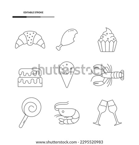 Restaurant And Food Icon Set Vector Design.