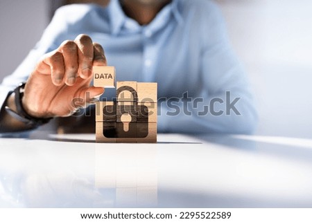 Person Holding Data Block New Lock Icon Royalty-Free Stock Photo #2295522589