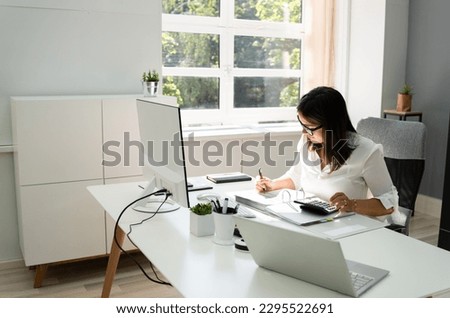 Accounting Bookkeeper Clerk Woman. Bank Advisor And Auditor Royalty-Free Stock Photo #2295522691