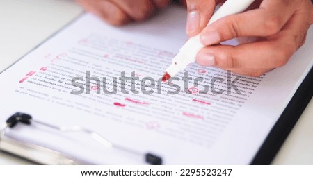 Book Script Edit And Paper Text Proofreading Royalty-Free Stock Photo #2295523247