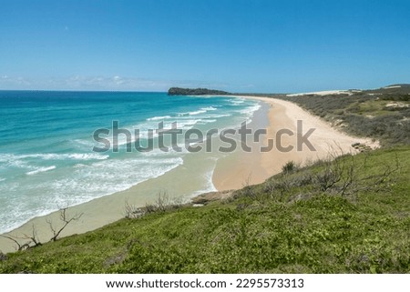 Fraser Island, also known as K'gari, a World Heritage-listed island along the south-eastern coast in the Wide Bay–Burnett region, Queensland, Australia. Royalty-Free Stock Photo #2295573313