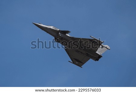 Fighter jet in the sky wwith afterburner