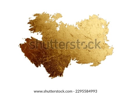 Gold bronze glitter brushstroke painting smear blot foil pieces. Abstract glow shine stain on white background. Royalty-Free Stock Photo #2295584993