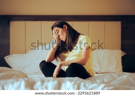 
Stressed Pregnant Woman Making Facepalm Gesture Resting in Bed. Girl feeling desperate and unhappy during her pregnancy
 Royalty-Free Stock Photo #2295621889