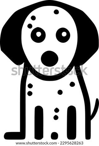 Dog Clip Art - Black and White Isolated Icon - Vector illustration