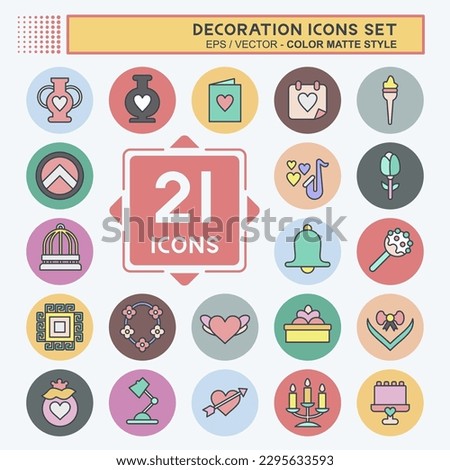 Icon Set Decoration. related to Education symbol. color mate style. simple design editable. simple illustration
