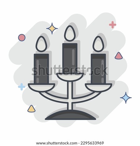 Icon Candelabra. related to Decoration symbol. comic style. simple design editable. simple illustration