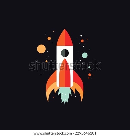 Spacecraft rocket vector cartoon flat style