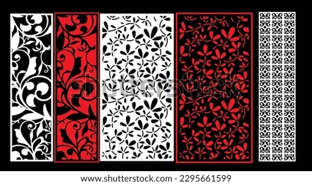 Decorative wall panels set Jali design for graphic and plywood,partition, foam, acrylic and CNC machine cutting.