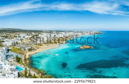 Landscape with Fig Tree Bay in Protaras, Cyprus Royalty-Free Stock Photo #2295679821
