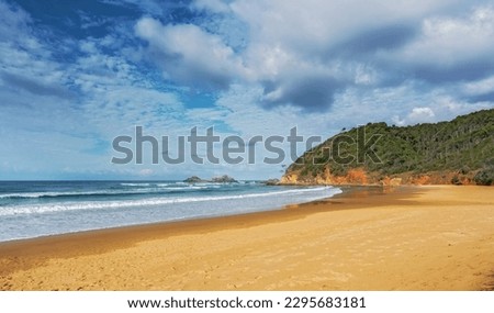 Deserted beach at Broken Head, near Byron Bay, North Coast, New South Wales, Australia Royalty-Free Stock Photo #2295683181
