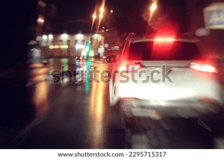 night blurry traffic jam background