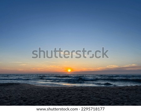 The sunset above the ocean