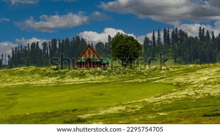 St Mary's church in Gulmarg was built by Britishers during the 20th century and more than 100 years old.This Roman catholic church is an example of beautiful Victorian architecture and surrounded by Royalty-Free Stock Photo #2295754705
